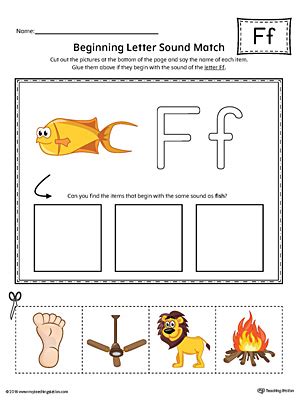 Letter F Beginning Sound Picture Match Worksheet (Color ...