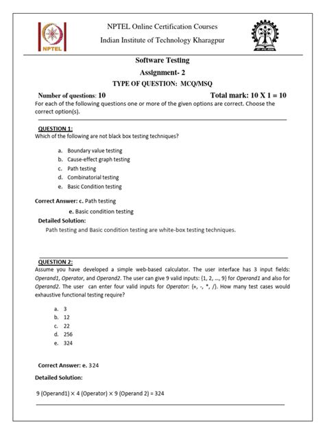 Image result for Week 2 Assignment 2 Software Testing Answers