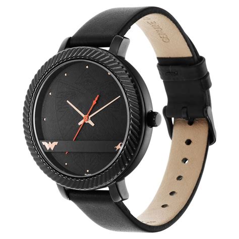 Fastrack Wonder Woman Quartz Analog Black Dial Leather Strap Watch for ...