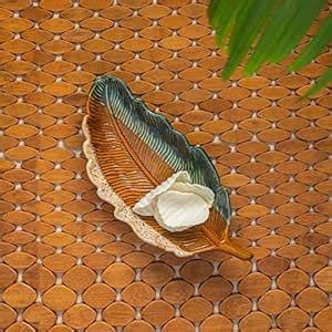 Buy ExclusiveLane 'The Banana Leaf' Ceramic Platter Serving Platter ...