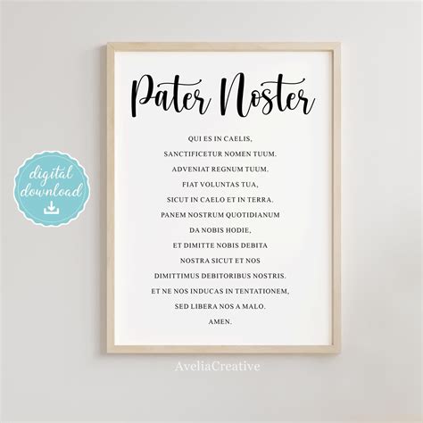 Latin our father poster – Artofit
