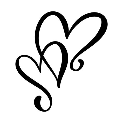 Calligraphic love hearts design 375946 Vector Art at Vecteezy