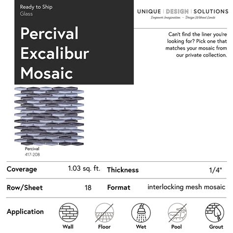 Hexagon Pattern Glass Mosaic Tile UDS Percival Excalibur Hexagon Mosaic ...