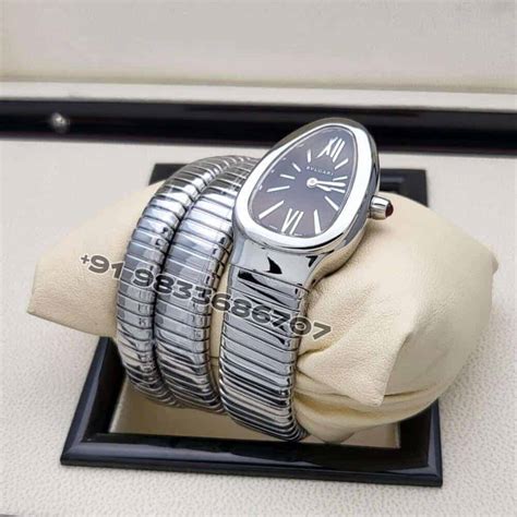 First Copy Bvlgari Serpenti Double-Spiral Steel Watch