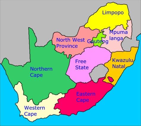 South Africa Regions Map _ South Africa Provinces – PGDTPV