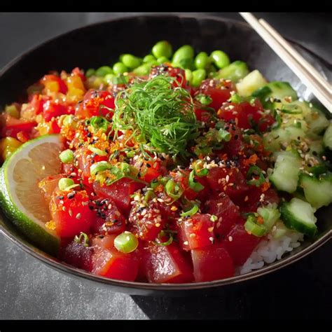 Spicy Tuna Poke Bowls Recipe | Quick & Easy in 15 Minutes