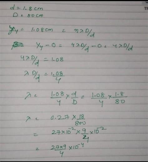 Two coherent sources are placed 1.8cm apart. Interference fringes are ...