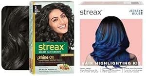 Streax Permanent Hair Colour, 100% Grey coverag Hair Colour Highlight ...