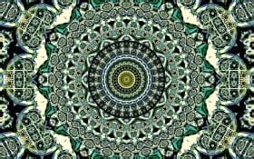 Green Blue Black Fractal Circles Art Pattern Background 4K HD Abstract