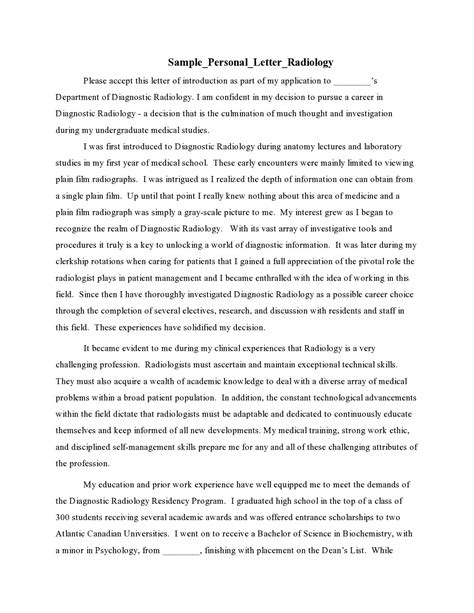 Personal Letter Example for Job 的图像结果