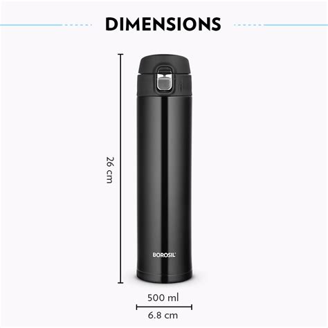 Borosil Nova Classic, 500 ml, Black at Best Price Online in India - Borosil