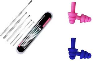 Lenon Stainless Steel Beauty Ear Wax Removal 6 Pcs & Ear Pulg Soft ...