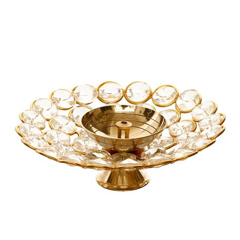 Bowl Shape Crystal Tea Light Holder - Small - eCraftIndia Online