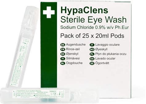 Buy Hypaclens Emergency Sterile Eyewash Pods - 20ml Pack of 25 Online ...