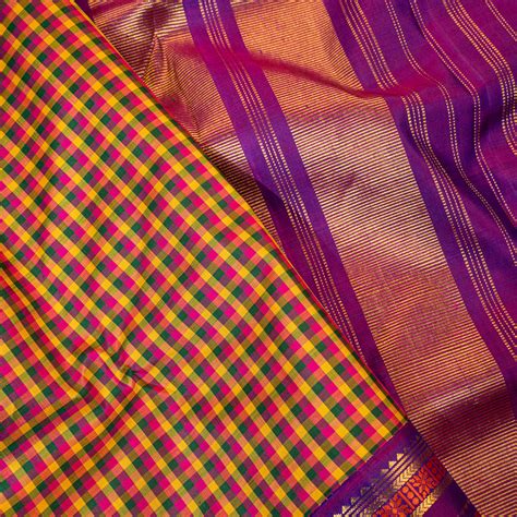 Multicolor Kancheevaram Silk Saree – Snehalayaa Silks