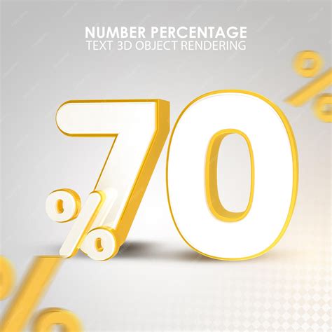 Premium PSD | 3d numbers 70 percentage seventy percent 3d rendering