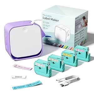 Vixic Mini Label Maker Machine with Tape, M960 Bluetooth Portable Label ...