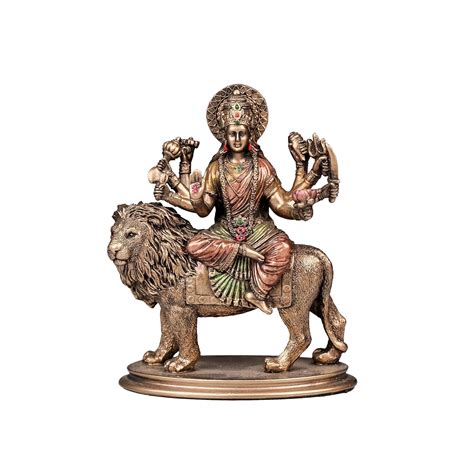 Buy Ekaa Handicrafts Bonded Bronze Goddess Durga Maa on Lion Online at ...