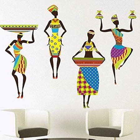 Buy DeStudio 'African Woman' Wall Sticker (PVC Vinyl, 125 cm x 95 cm ...