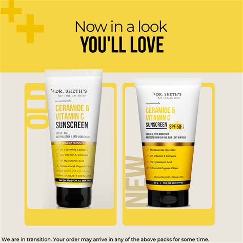 Ceramide & Vitamin C Sunscreen - 50 gm | Buy Any 2 at ₹699 – Dr Sheth's