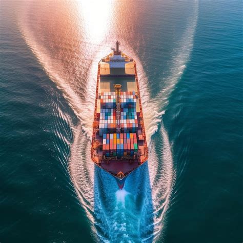 Aerial top view of cargo maritime ship | Premium AI-generated image