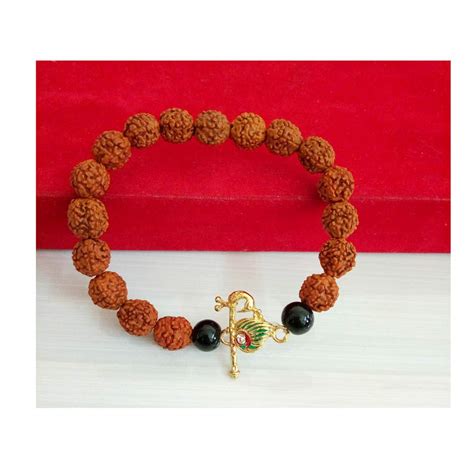 RICH AND FAMOUS Krishna Flute Rudraksha Beads Bracelet for Men & Women ...