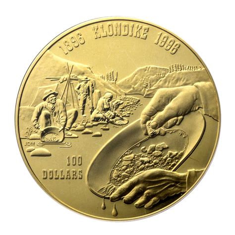 $100 Klondike Gold Rush 100th Anniversary Gold Coin 1996 with Box and ...
