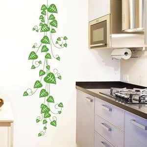 New Way Decals Green Leaves Branch Self Adhesive Wall Sticker : Amazon ...