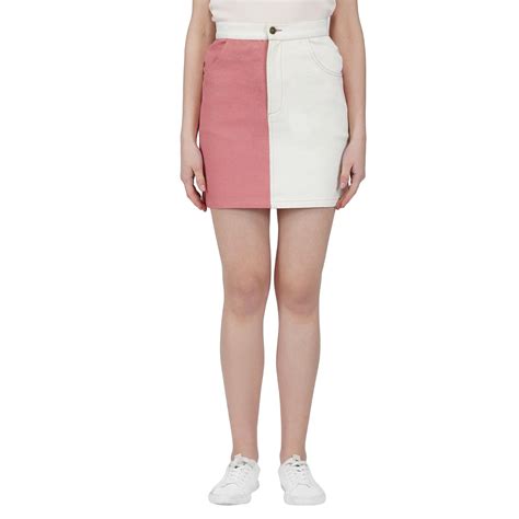SLAY. Women's Pink & White Colorblock Denim Jacket & Skirt Coord Set ...