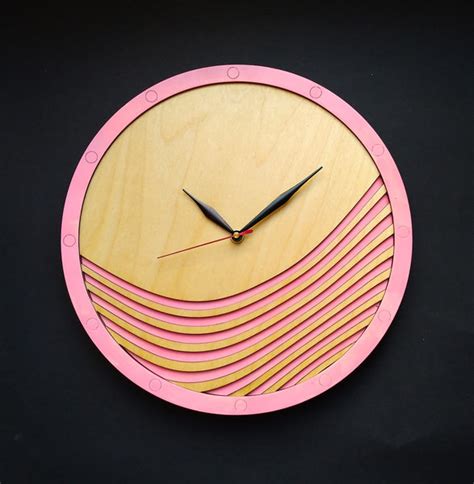 Pink Wave | Wooden Wall Art | Colorful Clocks | Clocks to Gift | Manda ...