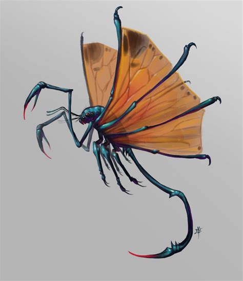 Flying Scorpion Creature | Monster concept art, Creature design ...