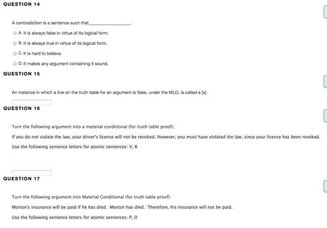 Solved A contradiction is a sentence such that. It is always | Chegg.com