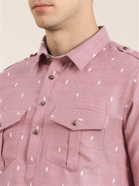 Pink Cotton Pathani With Salwar | The Ethnic Co