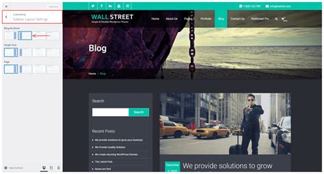 Image result for Customize Sidebar Layout