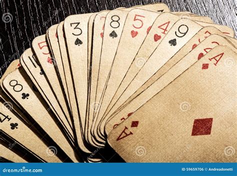 Old Grungy Vintage Playing Cards Stock Photo - Image of game ...