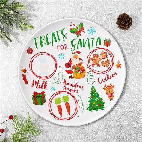 Dear Santa Cookie Plate Round Christmas Plastic Santa Treat Tray ...
