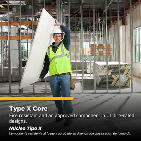 Gold Bond 5/8-in x 4-ft x 12-ft Fire-Shield Fire Resistant Type X ...