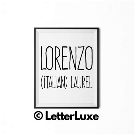 Lorenzo Printable Kids Gift, Lorenzo Name Meaning Art, Baby Shower Gift ...