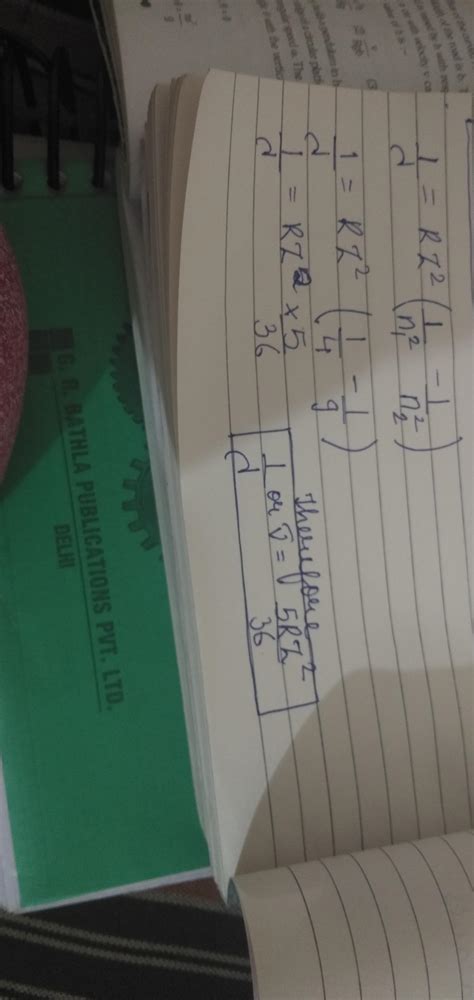 Calculate wave number for longest wavelength transition in balmer ...