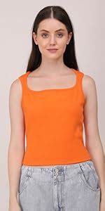 THE BLAZZE 1302 Sexy Women's Cotton Scoop Neck Half Sleeve Tank Crop ...