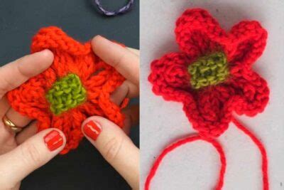 Knit Flower Tutorial 的图像结果
