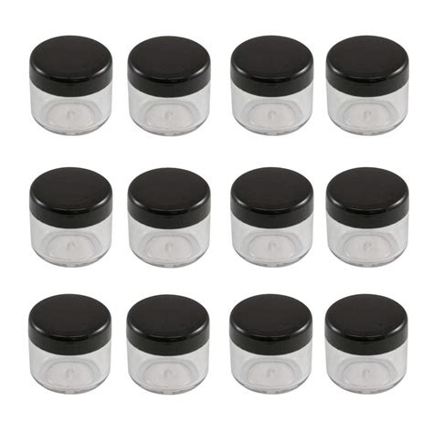 Ericotry 12Pcs 15 Gram 15Ml 0.5Oz Refillable Black Plastic Screw Cap ...