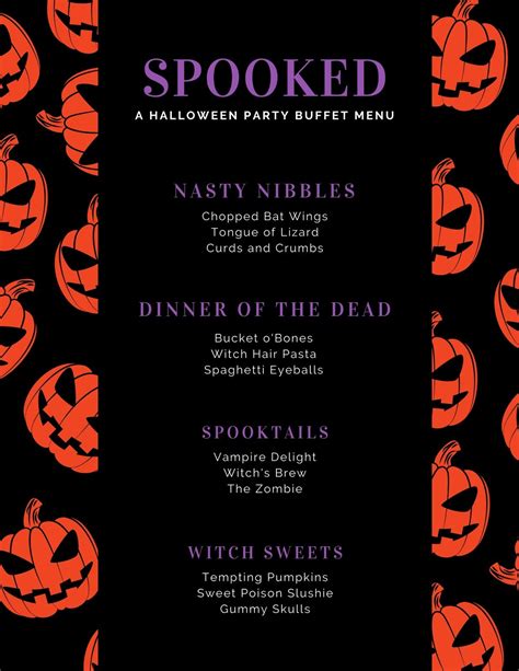 Free, printable, customizable Halloween menu templates | Canva