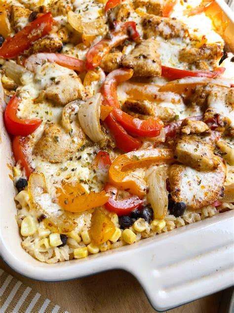 Chicken Fajita Bake (Dump and Bake Casserole) | Powell Family Cooking