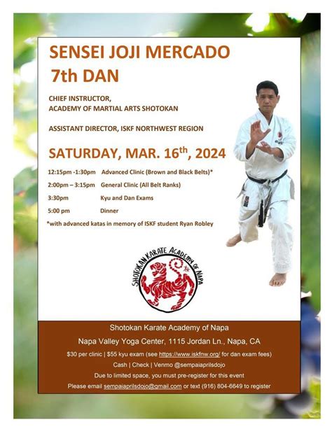 ISKF Seminar and Testing w/Guest Instructor Joji Mercado, Napa Valley ...
