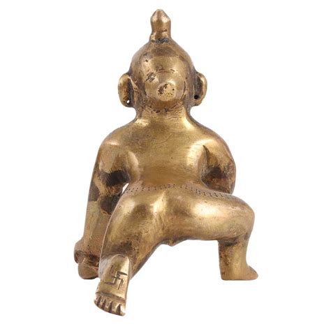 BrassÂ Laddu Gopal or little Krishna Statue