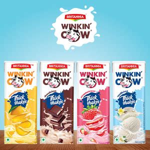 Britannia Winkin' Cow Winkin Cow Thick Milk Shake Vanilla Pouch, 200 ml ...