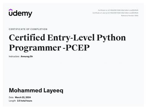 Image result for Python Certificate Example in Udemy