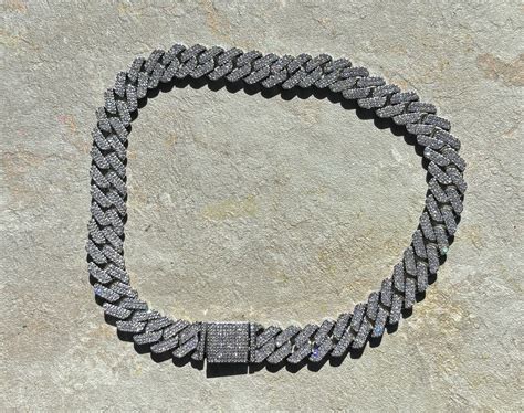 Moissanite Cuban Link Chain Vvs 22 Inches Very Shiny … - Gem