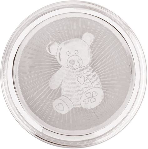 Baby Plate - Teddy Bear Design - 90%-92.5% Pure Bis Hallmarked - Silver ...